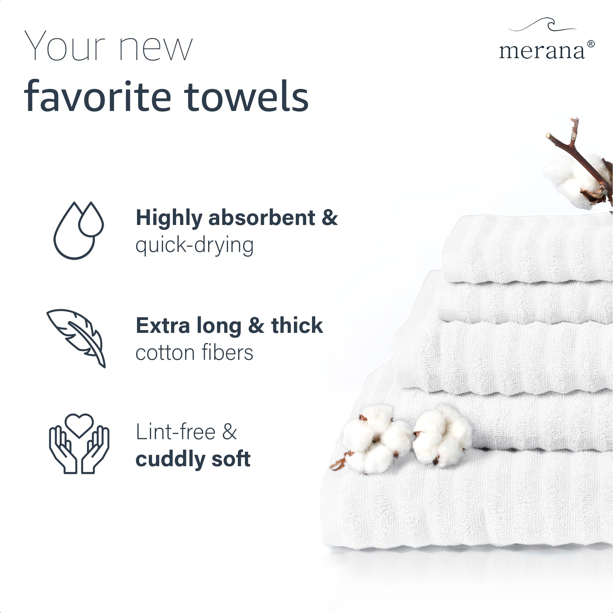 Merana OSLO towel set | quick-drying, soft & lint-free | terry luxury quality | 100% cotton terrycloth | OEKO-TEX | 590 GSM