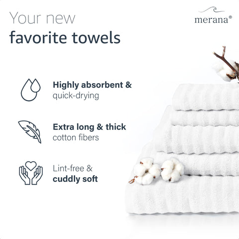 Merana OSLO towel set | quick-drying, soft & lint-free | terry luxury quality | 100% cotton terrycloth | OEKO-TEX | 590 GSM