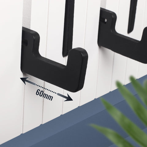 RICOO Premium Coat Hooks for Kids, WM1886-L, Wall Mounted, – Black & White Wooden Design – 49x15x2cm – Ideal for Homes, Schools & Kids’ Rooms