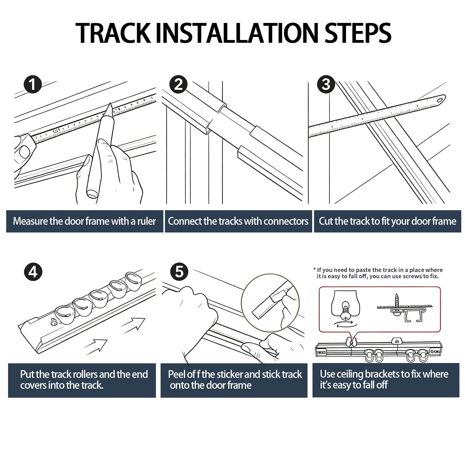Vectorwinn Self Adhesive Ceiling Curtain Track, Ceiling and Side Mount, Track for Curtains No Drill with Install Tools (2 Meters)