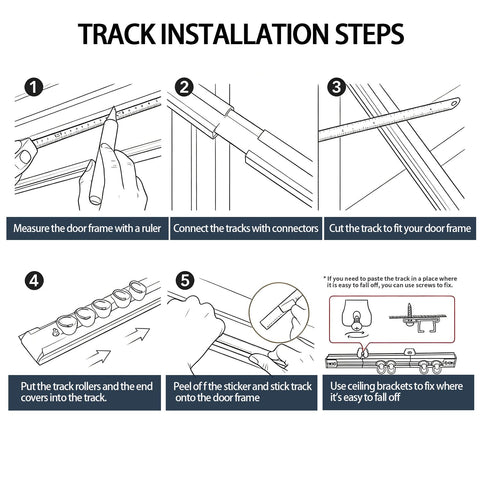 Vectorwinn Self Adhesive Ceiling Curtain Track, Ceiling and Side Mount, Track for Curtains No Drill with Install Tools (2 Meters)