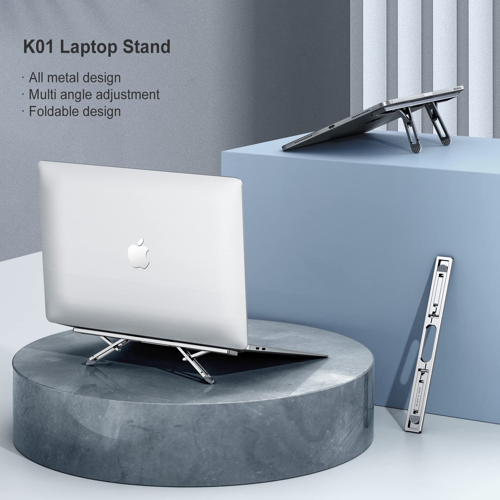 nediea Foldable Laptop Stand, Laptop Feet Riser for Desk, Laptop Cooling