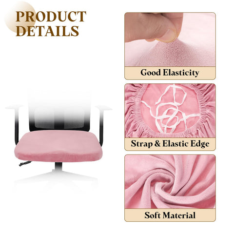 sourcing map Office Chair Cover, Stretchable Soft Rotating Chair Slipcover Washable Desk Computer Seat Cover Protector for Office Home, L(45-48cm)