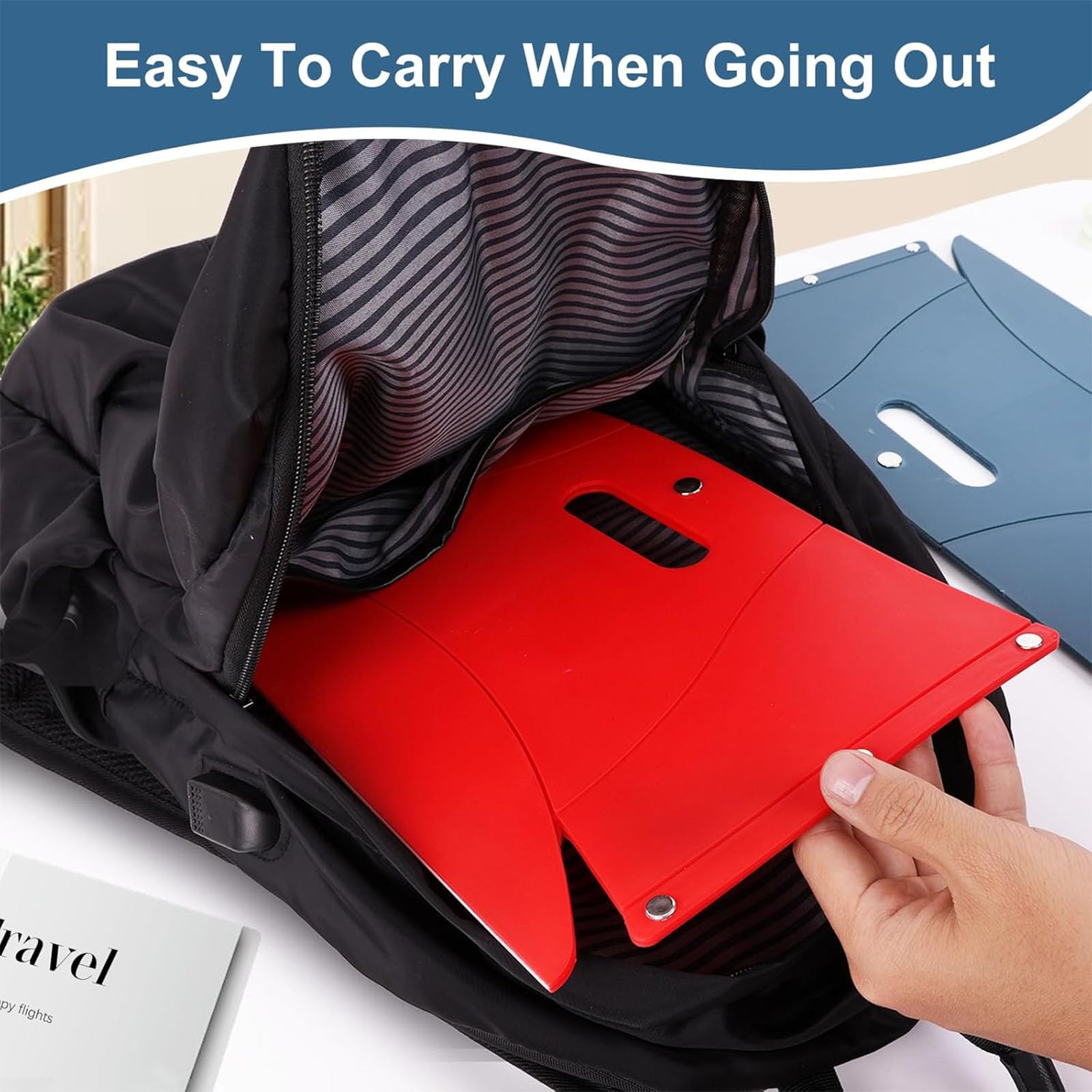 2 PCS Airplane Foot Rest, Folding Stool, Folding Foot Rest, Portable Airplane Footrests for Travel, Folding Foot Stools