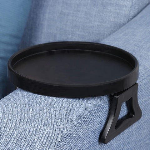 Sofa Arm Table Clip-On Tray for Drinks, Remote & Phone Holder