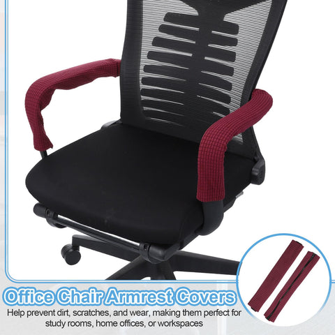 PATIKIL 55 x 9cm Office Chair Armrest Covers, 2 Pair Office Chair Arm Covers Computer Chairs Arm Rest Cover with Zipper Removable Rest Slipcover Hand