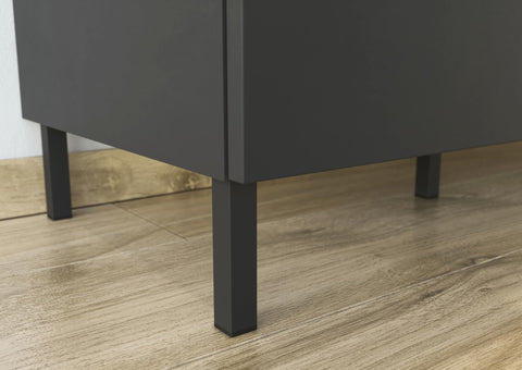 Germania Highboard 1470-549 GW-CALIFORNIA, in graphite/Navarra oak repro, with self-closing drawers, 109 x 146 x 40 cm (WxHxD)