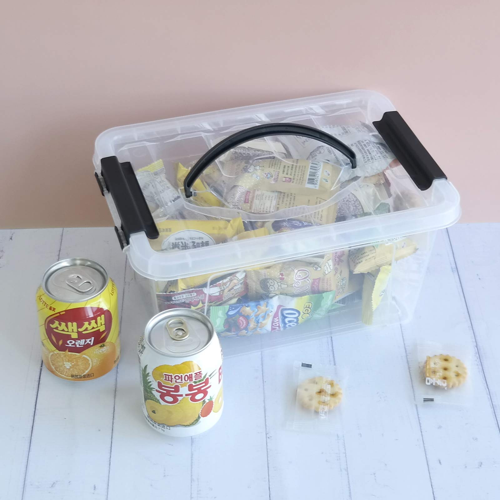 Farmoon 5L Plastic Lidded Storage Boxes, 6 Packs Clear Latching Container