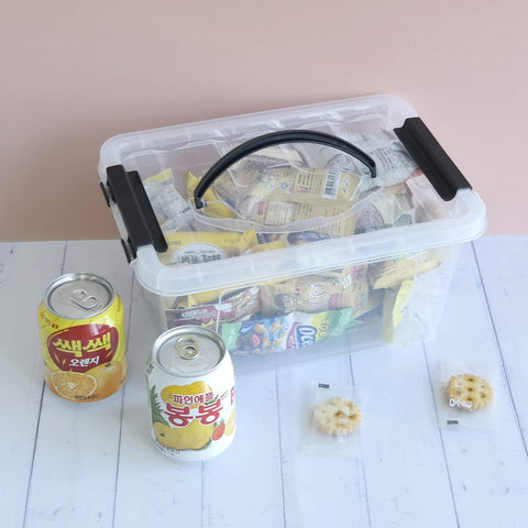 Farmoon 5L Plastic Lidded Storage Boxes, 6 Packs Clear Latching Container