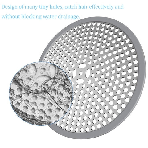 2Pack Shower Drain Hair Catcher Stainless Steel & Silicone Bath Shower Drain Protector Mesh Sink Strainer Drain Filter Shower Plughole Cover for