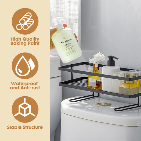 Pinkgarden Over-the-Toilet Storage Shelf, Large Capacity Bathroom Organizer, No-Drill Installation, Rust-Resistant Thick Steel