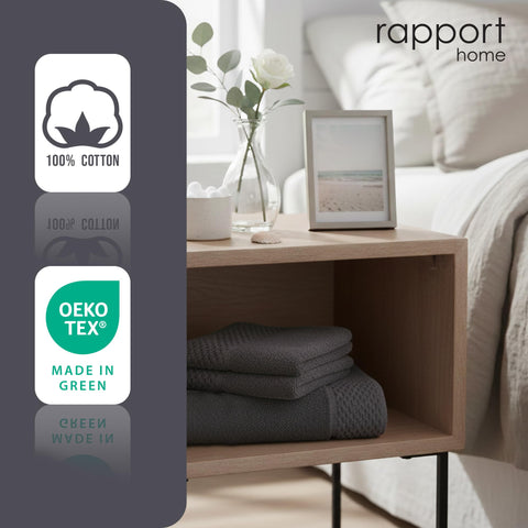 Rapport Home Eden Weave Face Towels 2-Pack Luxurious 100% Cotton 500gsm Soft Absorbent Face Cloths, Oeko-Tex Certified Bathroom Hand Towels