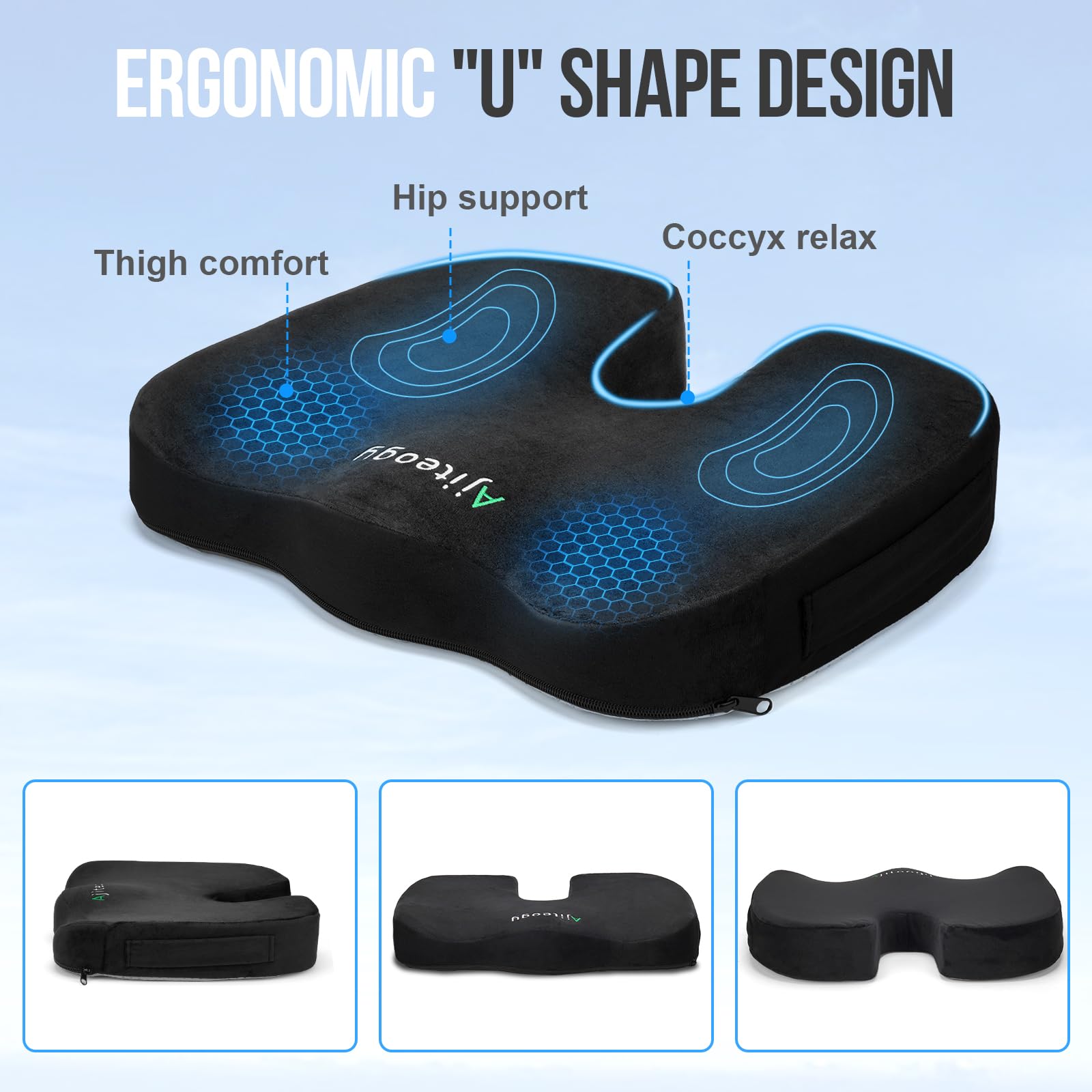 Ajiteogy Memory Foam Seat Cushion