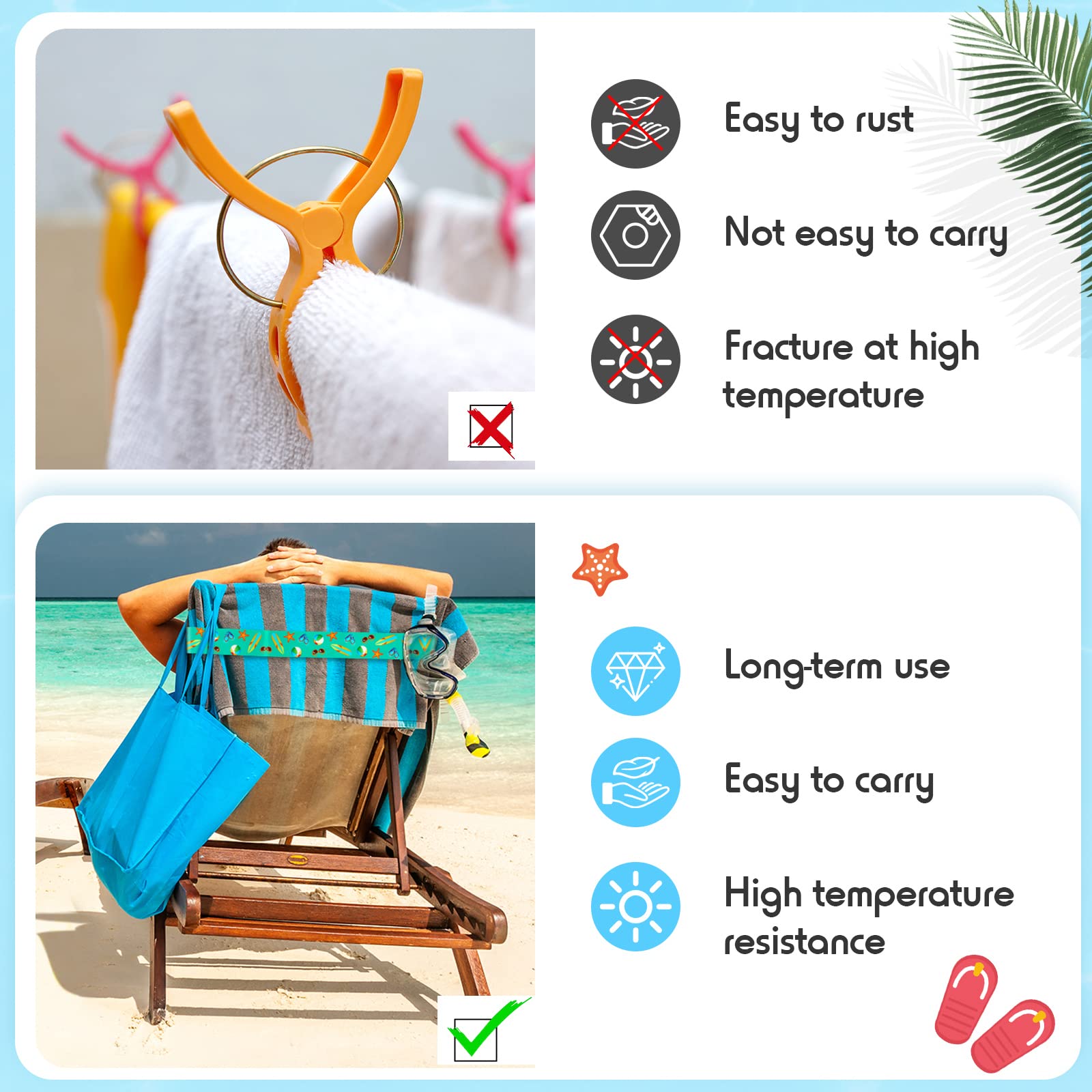 8 Pack Towel Bands for Chairs - Towel Clips and Holders, Cruise and Pool Accessories, Windproof Elastic Strap Holders for Lounge, Summer