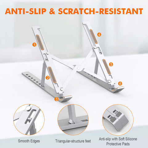 GRIFEMA Laptop Stand for Desk, Aluminum Laptop Riser 7-Angle Adjustable