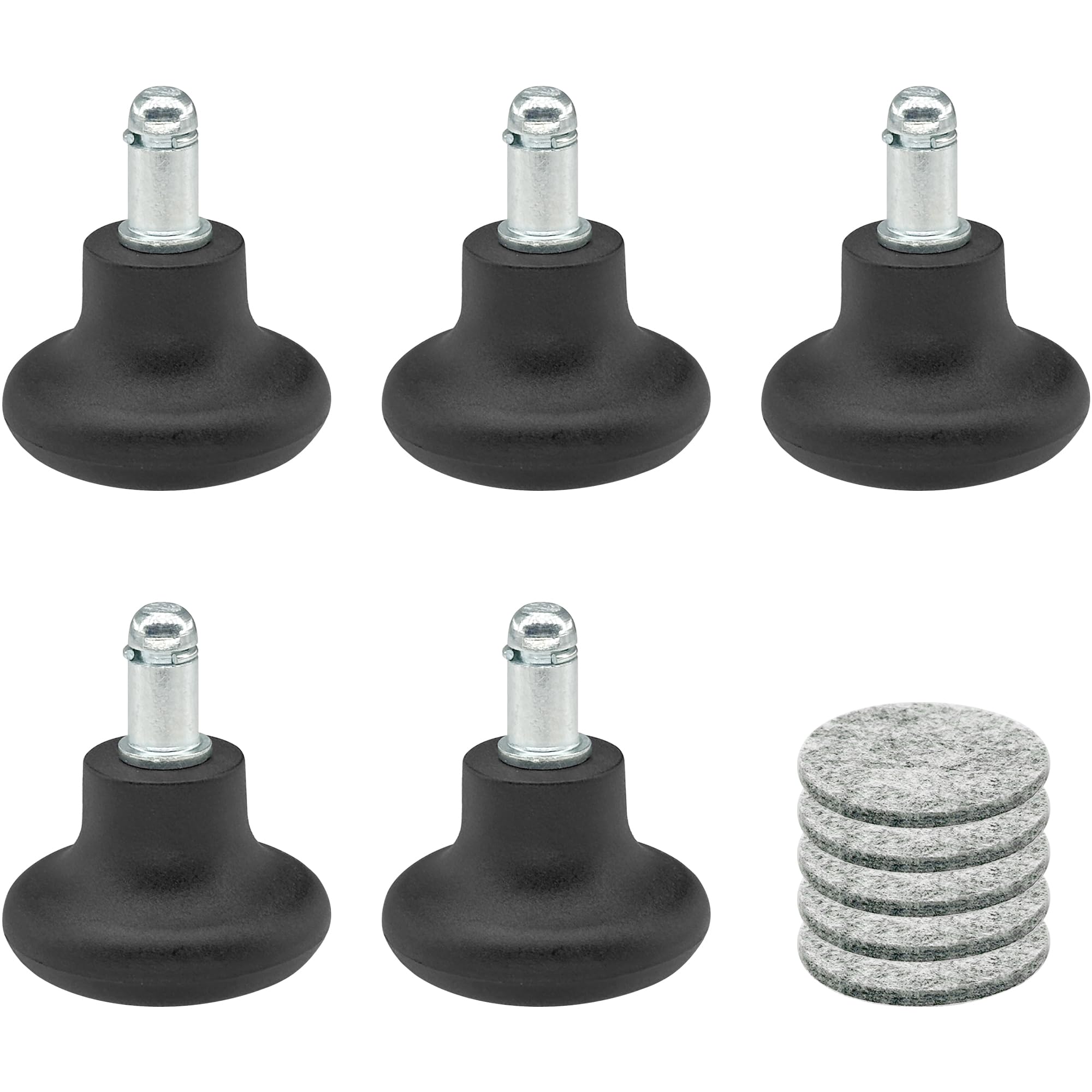 5 PCS Fixed Stationary Castors,Glide Office Chair Wheels For Replacement Swivel Caster Wheels (Black)