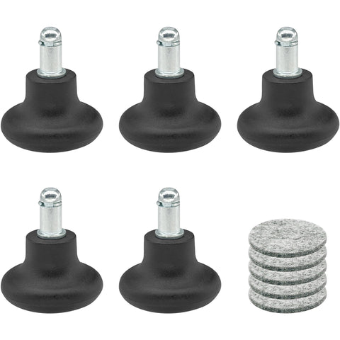 5 PCS Fixed Stationary Castors,Glide Office Chair Wheels For Replacement Swivel Caster Wheels (Black)