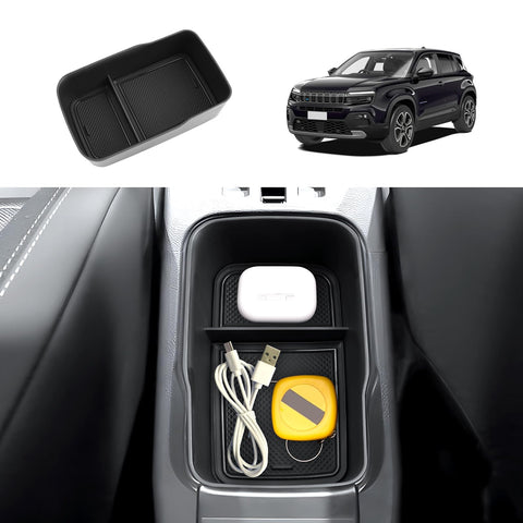 Coleya Centre Console Storage Box Compatible with Jeep Avenger 2023 2024, Jeep Avenger Accessories Armrest Organiser, Black