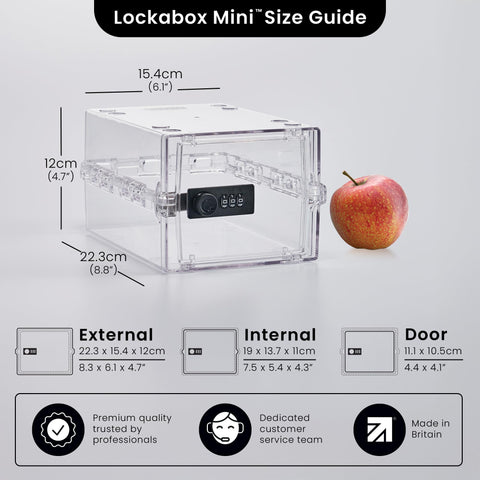 Lockabox Mini™ | Small Lockable Box with Combination Lock (3L) | Compact Storage Lock Box for Small Medicines, Snacks & Mobile Phones