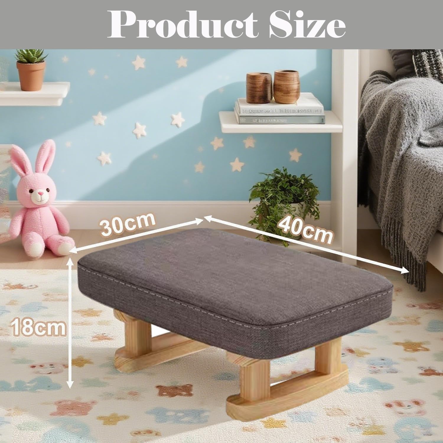 Stowetry Foot Stool, Pouffe Footstool with Removable Cover