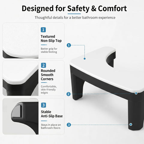 Squatting Toilet Stool for Adults, 6.7 Inch Poop Stool Squat Adult, Non-Slip Toilet Foot Potty Stools for Bathroom