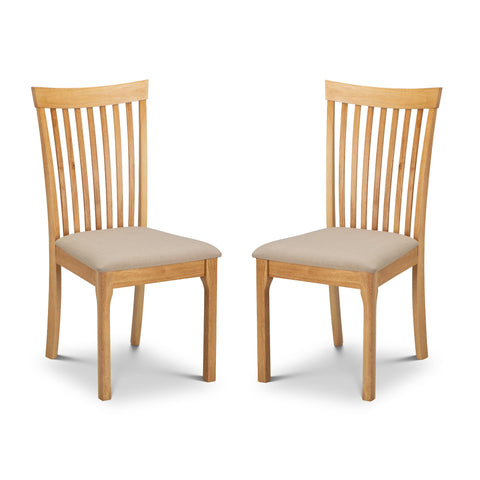 Julian Bowen Ibsen Dining Chairs, Set of 2, Solid Wood - H94 x W55 x D45cm