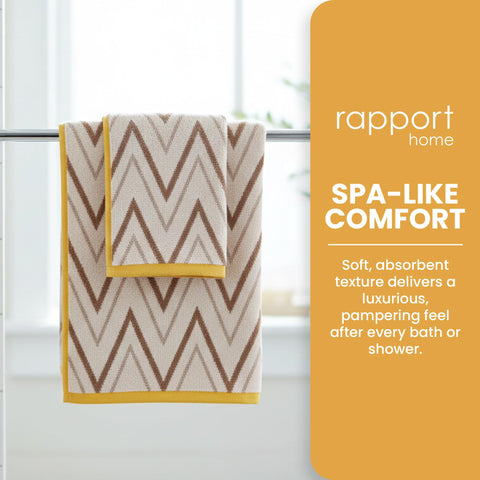 Rapport Home Helix Face Towels 2 Pack | Natural | 30x30cm | Luxurious 500GSM 100% Cotton | Oeko-Tex Certified Soft & Absorbent