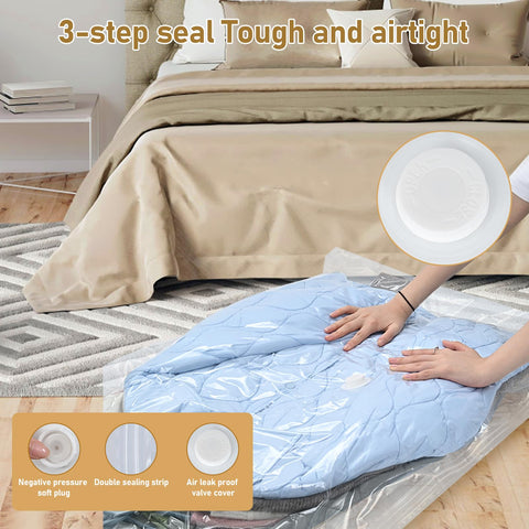 Hanging Vacuum Storage Bags, ZWMYF 4 PCS Space-saving Vacuum Bag for Clothes, Suits, Dresses, Coats or Jackets