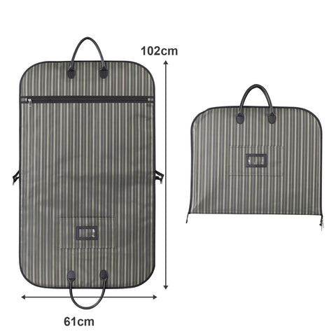 BotaBay Travel Garment Bag, Waterproof Oxford Fabric Suit Carrier with Foldable Design, Top Leather Handles & Trolley Sleeve