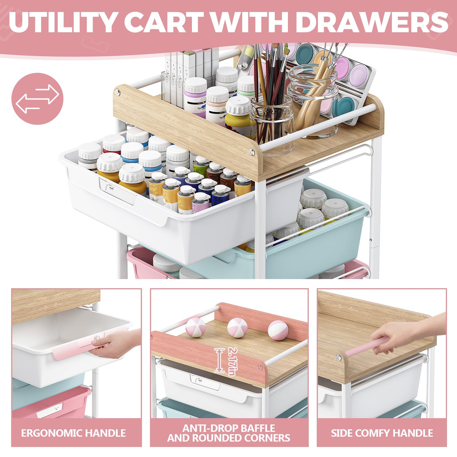 SYKIARIOL 6-Drawer Storage Cart
