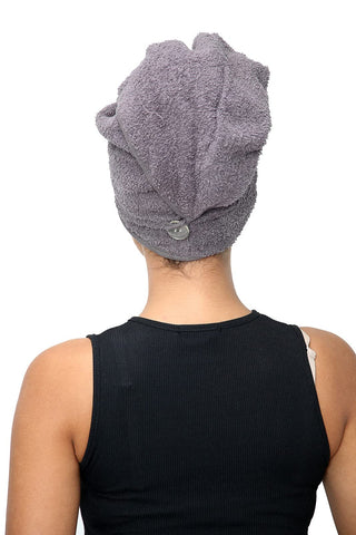 Sapphire Collection Hair Drying Towels, 100% Pure Terry Towel Cotton Soft Hair Towel Wrap Hair Twist Turban Towel Absorbent Hair Cap Head Wrap Spa
