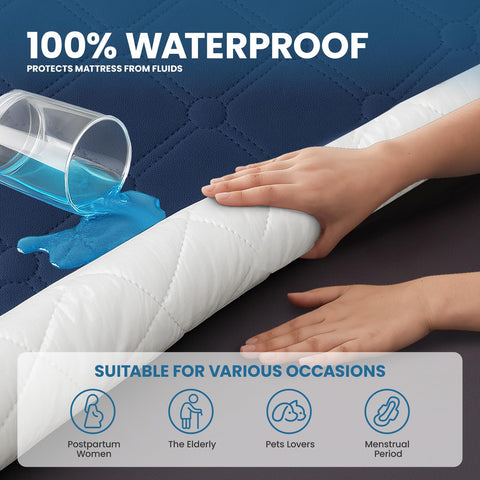 Ystyle Fitted Sheet 90 x 200 cm, Microfibre, Fitted Sheet - Mattress Height up to 30 cm, Navy Blue