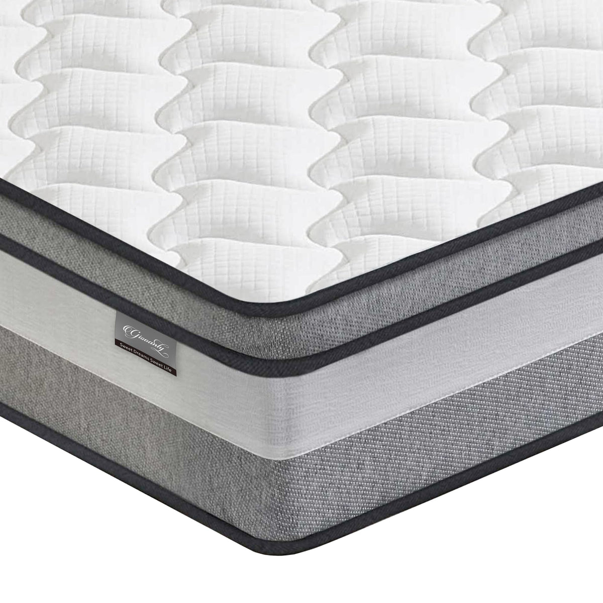 Giovanly Double Mattress,Hybrid Mattresses in a box with Memory Foam,Medium Firm, Individual Pocket Spring with Breathable Knitted and Back Pain