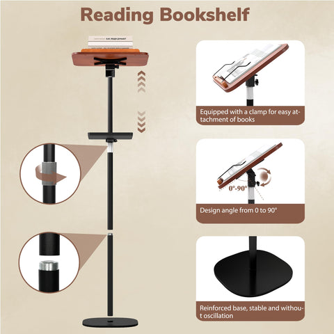 lesolar Lectern Podium Stand with Storage Tray Height Adjustable Portable Standing Desk Table Steady Book Stand with Bookmark