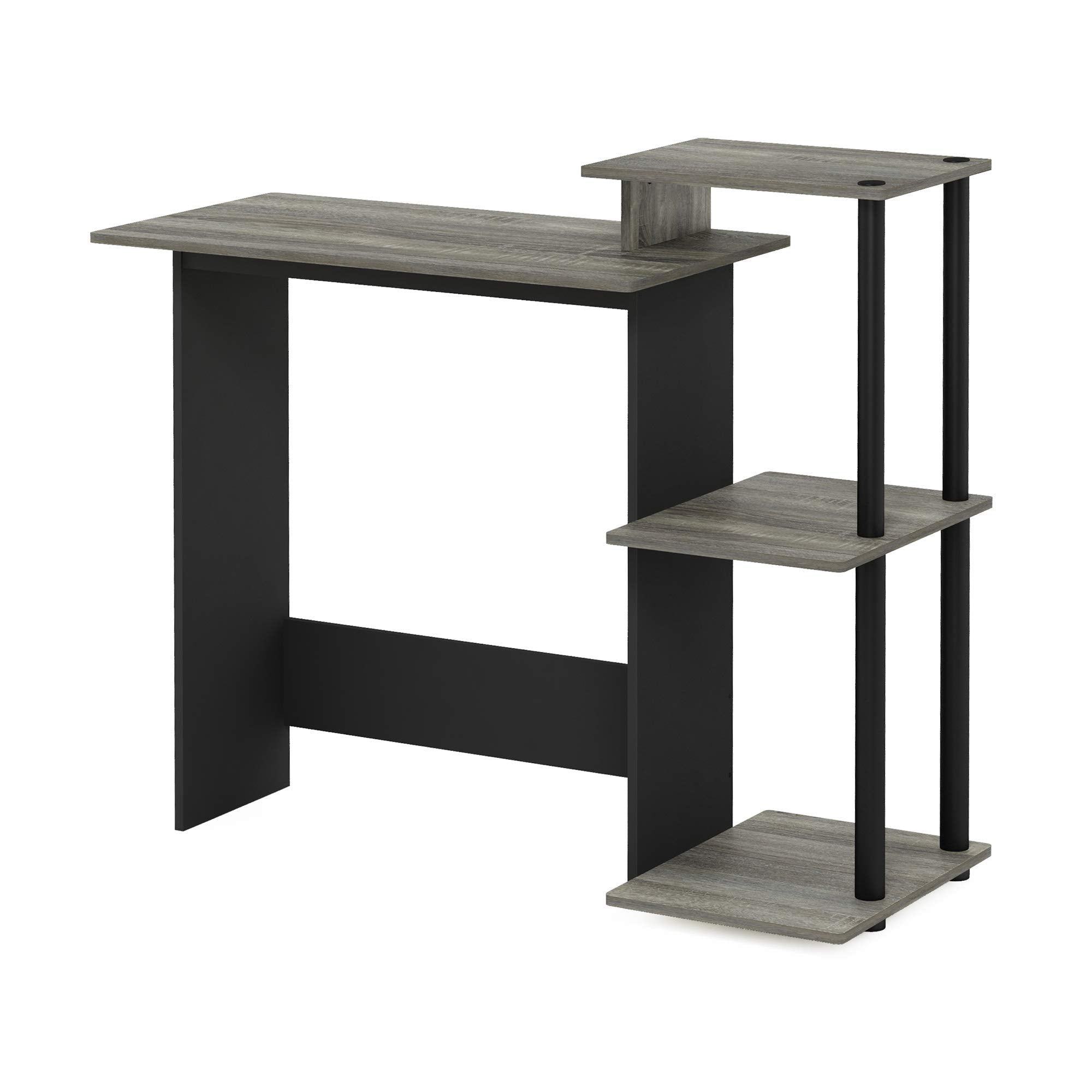 Furinno EFFICIENT Desk, Gaming Desk, with 3 Open Side Shelves, Laptop Notebook Computer Desk,Office Desk for Home Office, Study Room, Dorm, French Oak