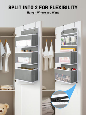 Yecaye Over the Door Organiser, 6-Tier, Grey, 1 Pack