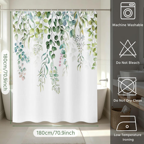 FAVORTALK Shower Curtain Mould Proof Resistant Shower Curtains for Bathroom Mildew Resistant Floral Curtain with Hooks 70.1 x L 70.1 Waterproof