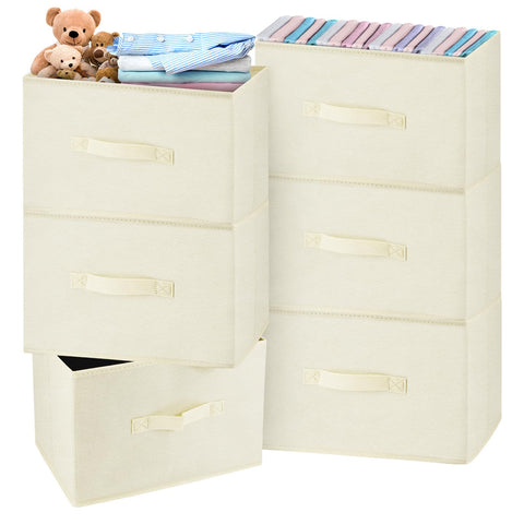 ZOCONE Cube Storage Boxes 6 Packs Fabric Storage Boxes for Shelves, 38×25×25cm Foldable Large Wardrobe Baskets Storage Cubes