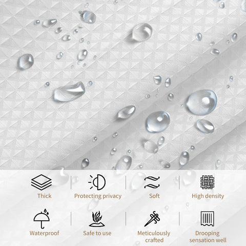 Stfery Shower Curtain, Waffle Structure, Bath Curtain, 120 x 180 cm, Shower Curtain, Fabric, Washable, Anti-Mould