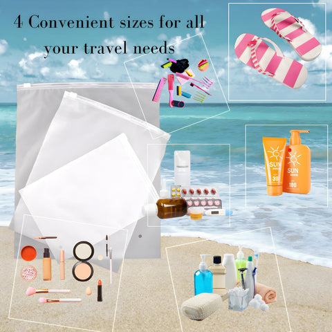 Frosted ZipLock Bags (35x40) 20 Pack - One Size - Zip Lock Travel Storage Bags - Hospital Bag Organiser Pouches