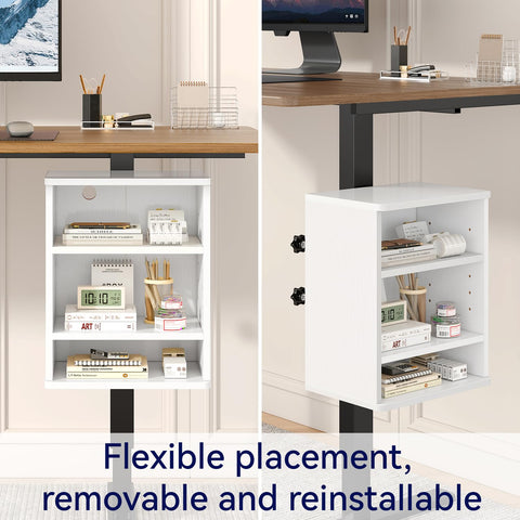 IBUYKE Under Desk Storage Cabinet Clamp on Desk Legs Shelf UTMZ012W