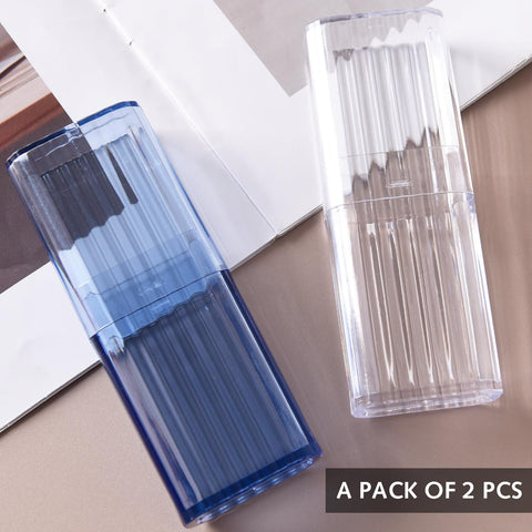 DILUSILK Cotton Bud Holder, 2 Pcs Portable Travel Cotton Bud Holder with Dustproof Lid,for Cotton Swabs, Dental Floss
