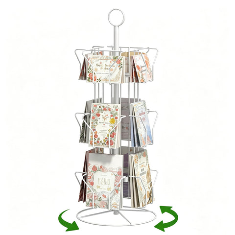 rloao 3 Tier Rotating Greeting Card Display Stand, 12 Pockets