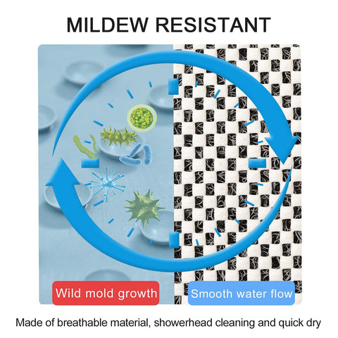 Shower Mat (80 x 40 cm), Non Slip Bath Mats for Inside Bath, Anti Mould Antibacterial PVC Loofah Shower Mat