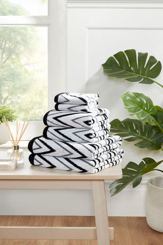 Rapport Home Helix 6-Piece Towel Bale, 100% Cotton 500GSM - Mono Black