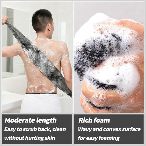 Exfoliating Shower Towel 48", Premium Scrub Wash Cloth for Body Face, Shower Towel for Smooth Skin