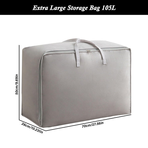 SEPSCO Clothes Storage Bag Large 2Pcs, Duvet Storage Bags King Size With Zips Foldable Thicken Nonwoven Fabric Moving Packing Totes Bag for