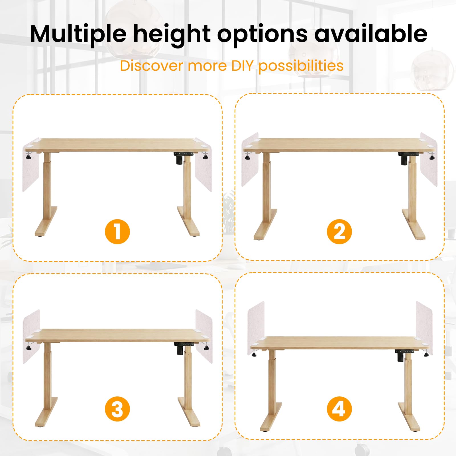 2-Pack Felt Desk Dividers, Clamp-On Privacy Panels, 40 x 60 cm, Oatmeal