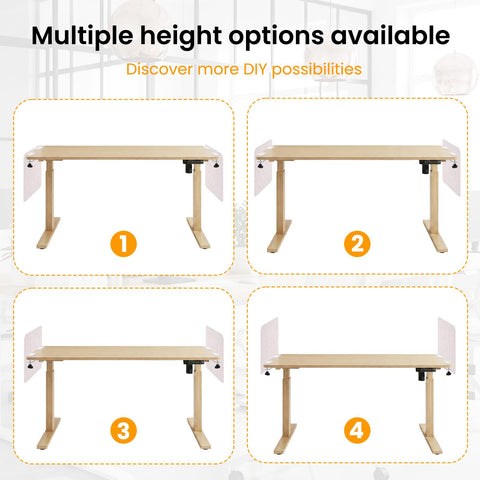 2-Pack Felt Desk Dividers, Clamp-On Privacy Panels, 40 x 60 cm, Oatmeal
