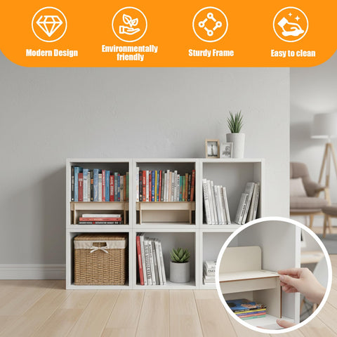 SUNUCO Paperback Book Riser insert compatible with Ikea Kallax Storage Unit, Inserts Shelves for Improved Book Organization, (2Pcs)